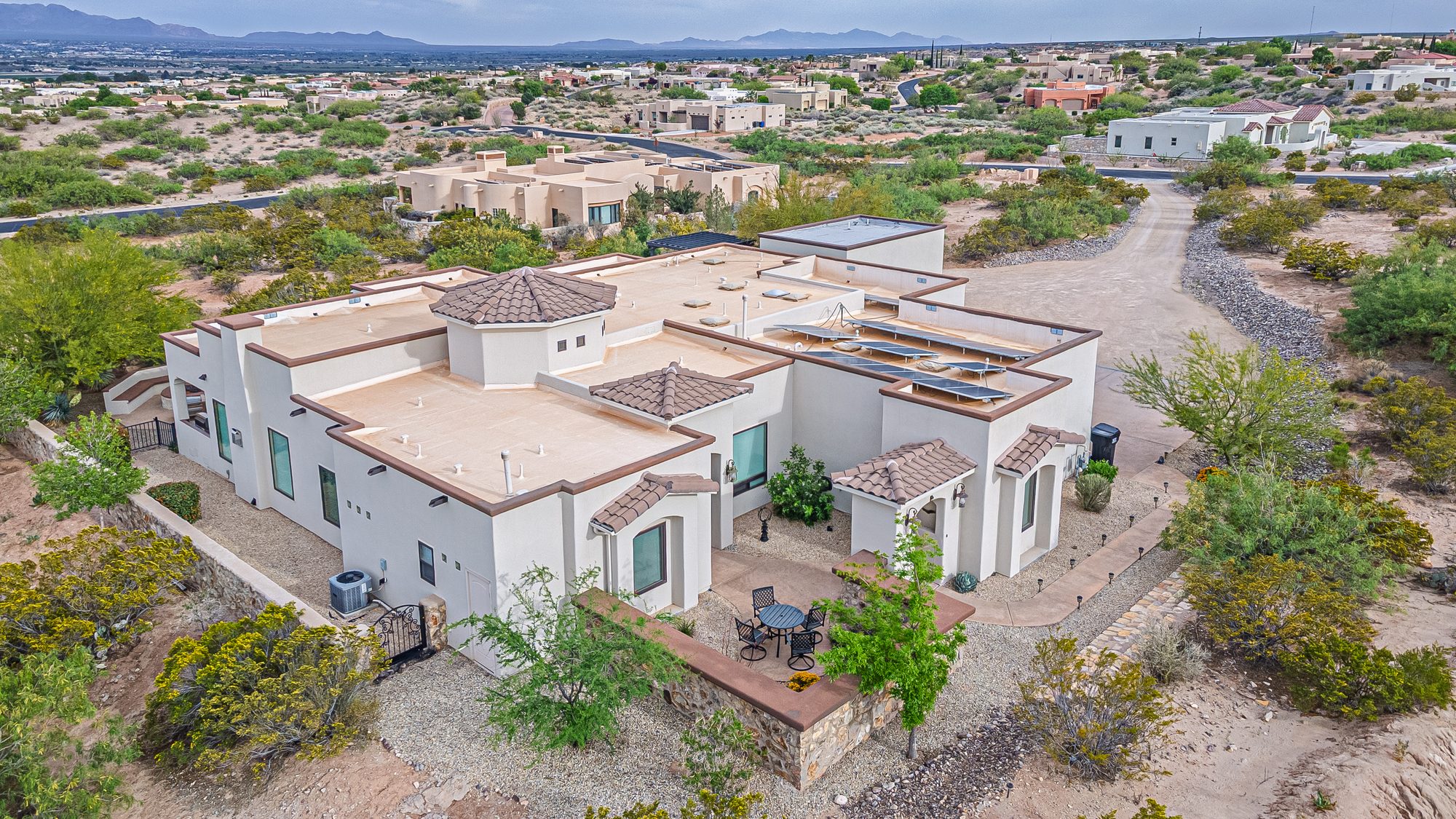Aerial view of property from front